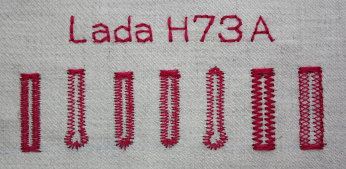 Lada H73A gombíkové dierky, abeceda