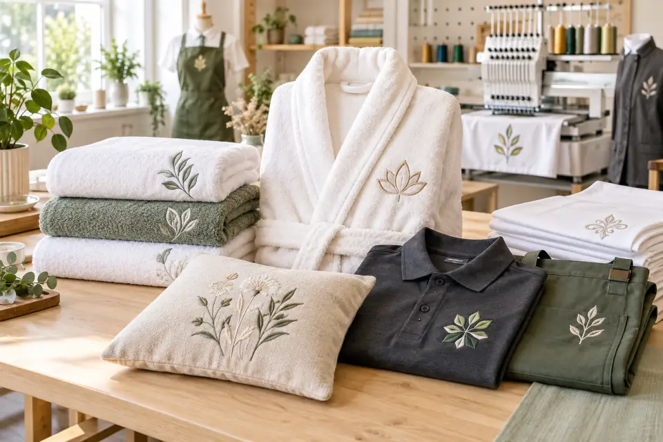 Vyšívaný textil pre jednotlivcov, firmy a hotely